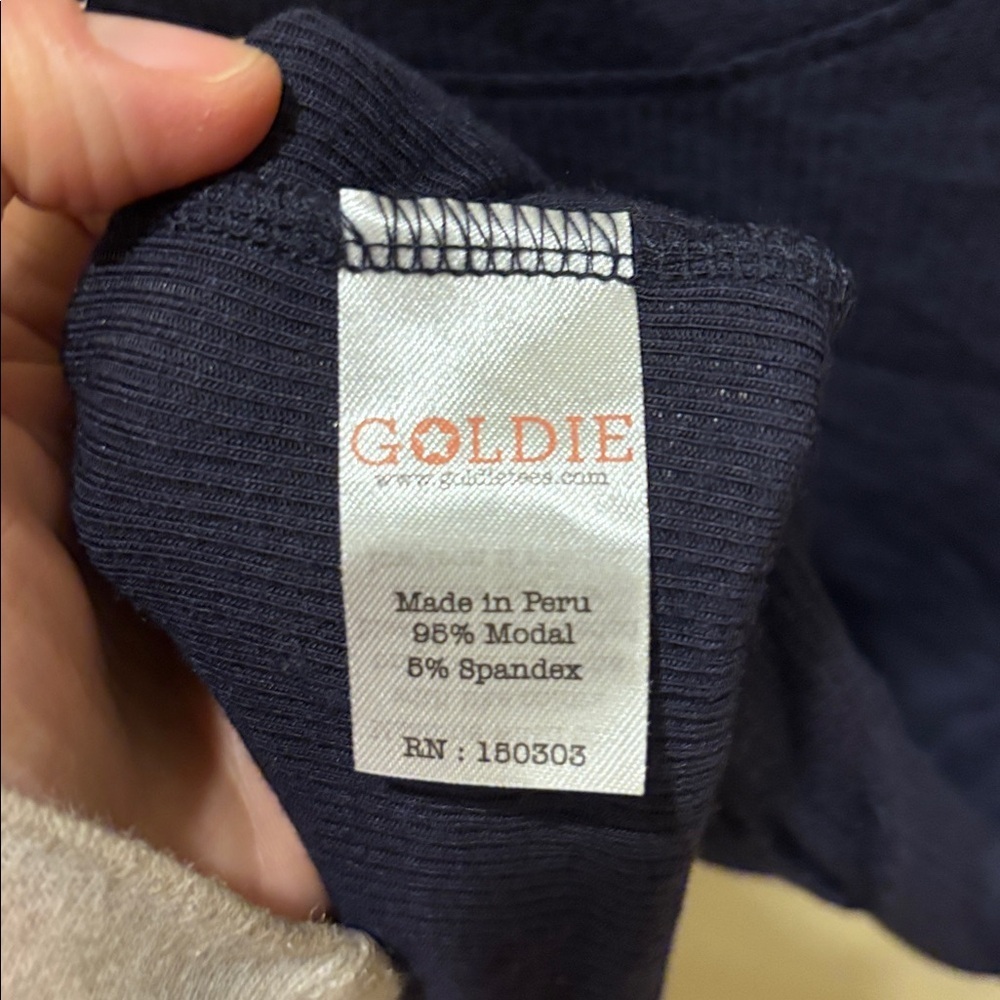 Goldie Navy Ruffle Sleeve Tee - Picture 9 of 10
